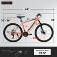 thumbnail image 3 of 26" Mountain Bike for Adults, Lightweight Aluminum Frame,SHIMANO 21-Speed,Orange, 3 of 9