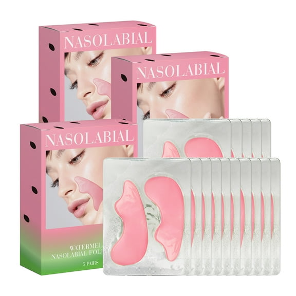 Collagen Smile Line Patches, Fine Lines and Wrinkles Treatment, 15Pcs Watermelon Face Patches for Wrinkles Overnight, Collagen Nasolabial Folds Patches, Anti Wrinkle Patches