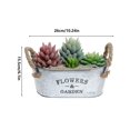 thumbnail image 3 of MOQIN Galvanized Oval Planter Tubs for Outdoor Plants -Rustic Metal Bucket Planters Succulent Plant Container with Handles, Galvanized Planter Tub Bucket for Indoor Garden Decor, 3 of 6