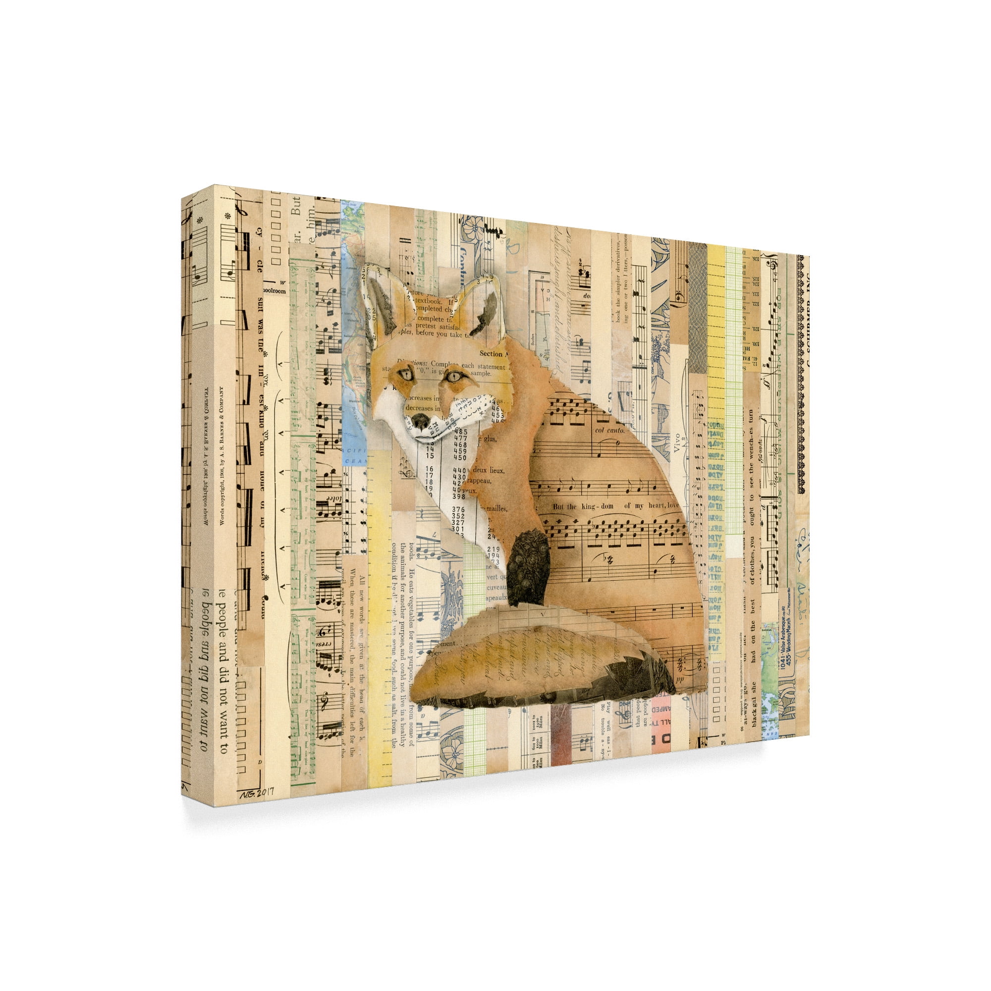 Trademark Fine Art 'Red Fox Collage II' Canvas Art by Nikki Galapon