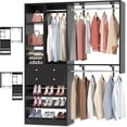 thumbnail image 4 of Homieasy Closet System - 5FT Closet System with Drawers, 60" Closet Organizer System with 2 Hanging Shelving, Reversible Wall-mount Closet Systems for Walk-in Closets Area,Black, 4 of 8