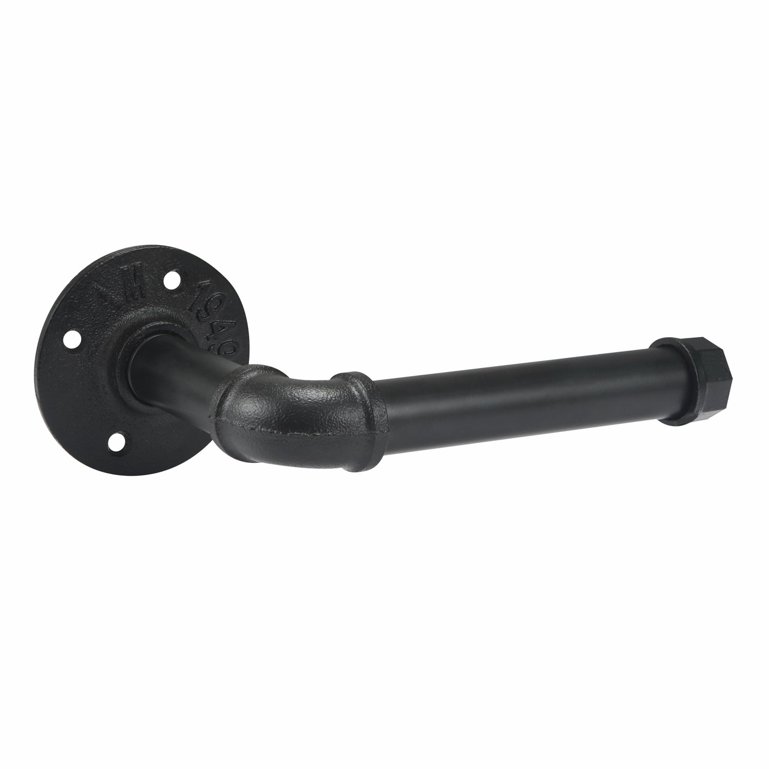 Colester Direct Rustic Industrial Pipe Toilet Paper Holder, Heavy Duty Commercial Grade Iron Metal, Black Finish