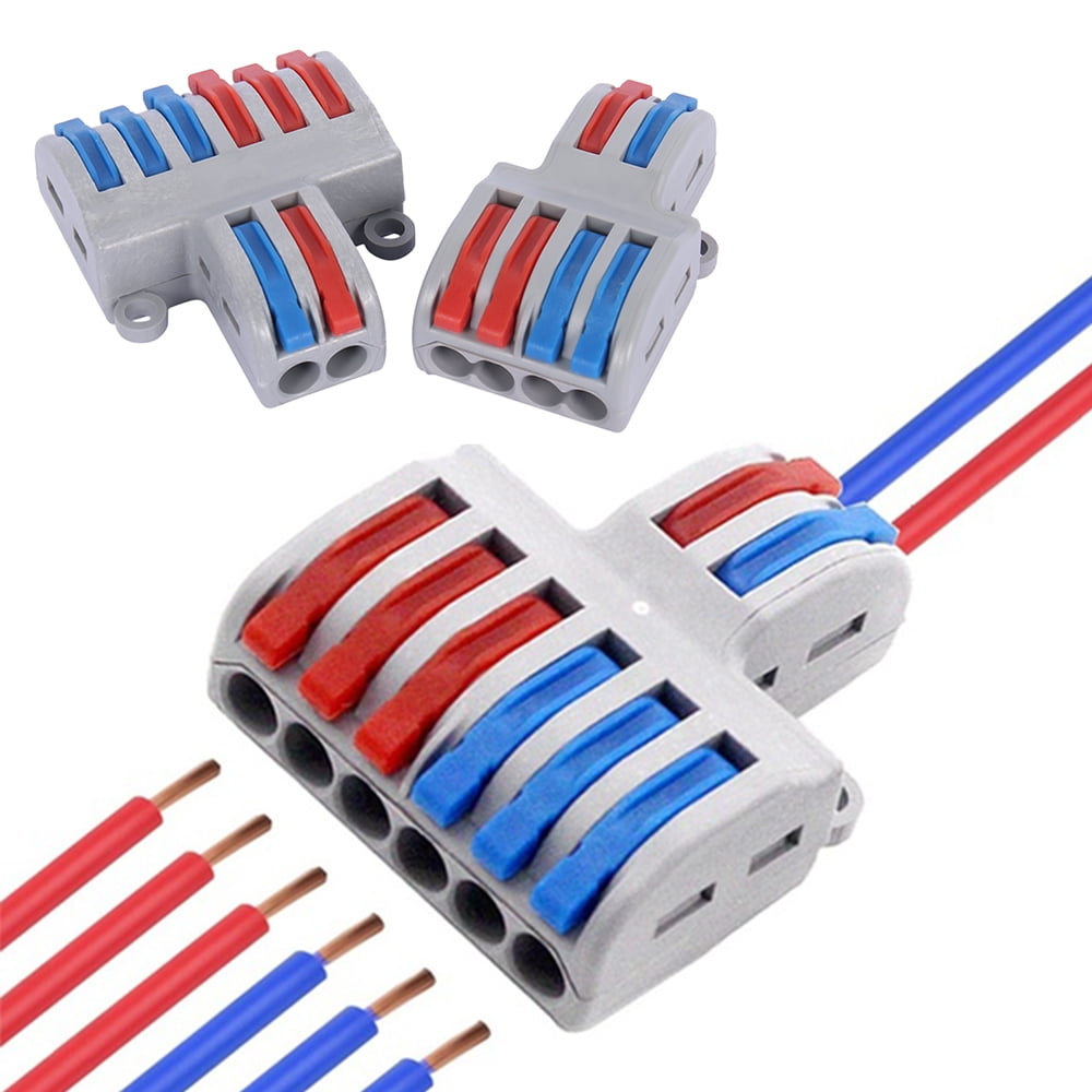 Reusable Spring Lever Terminal Block Electric Cable Wire Connector 2 WAYS 7KW 