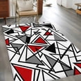 thumbnail image 2 of Red Black Geometric Area Rugs 2.7'x5', Washable Small Throw Rugs for Kitchen Bedroom, Abstract Art Modern Line Indoor Outdoor Rug Non-Slip Low Pile Carpet Runner Reversible Floor Mats, 2 of 8
