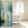 thumbnail image 3 of Erosebridal Coastal Heron Animals Shower Curtain 72Wx78L,Elegant Wildlife Bath Curtain,Silver Gray, 3 of 5