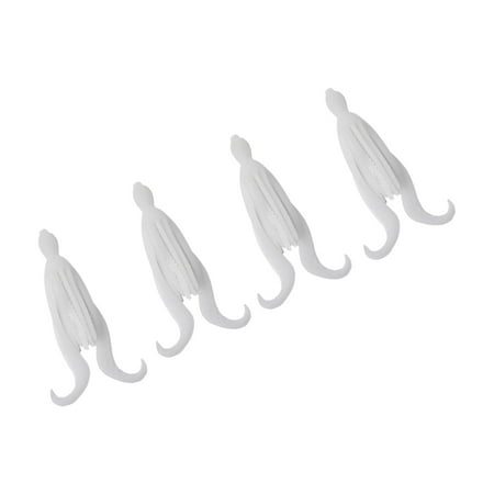 4Pcs 10Cm/4.5G Octopus Squid Bait Fluo Saltwater For Snapper Fishing Soft Lure White 10Cm