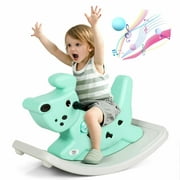Gymax Baby Kids Rocking Horse Animal Rider Chair Infant Ride Toy w/ Music & Lights