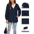 thumbnail image 6 of Avoogue Womens Waterproof Rain Jacket Lightweight Outdoor Active Windbreaker Breathable Hooded Rain Coat, 6 of 7