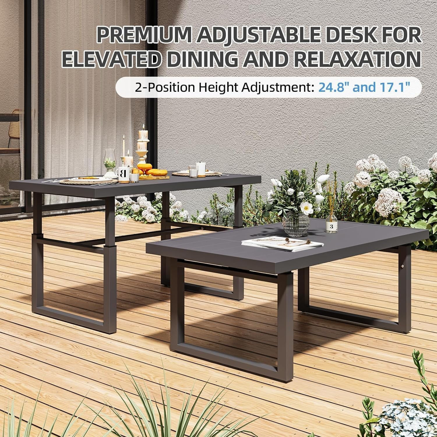 AECOJOY Aluminum Patio Furniture Sets with Waterproof Cloth Cover Outdoor Conversation Sets on Sale for Backyard,Blue