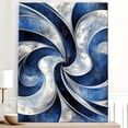 thumbnail image 4 of 1 Item Abstract Swirls in Blue And Silver Canvas Poster with Wooden Frame - Modern Art Deco Style Wall Decor, Waterproof, Easy to Hang, Suitable for Living Room, Bedroom, Home Office - Unique Gift, 4 of 9