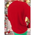 thumbnail image 4 of Women Sequin Sweatshirt Sparkly Santa Xmas Tree Shirt Long Sleeve Crew Neck Oversized Pullover Red S, 4 of 8