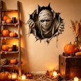 thumbnail image 4 of 3D Mummy Wall Sticker, Creepy Bandaged Wrapped Figure Coming Through Wall, Scary Peel and Stick Decal for Haunted House Party, Mummy, 1 Pack, 4 of 4