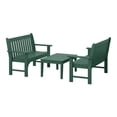 thumbnail image 2 of WestinTrends Malibu 3-Piece HDPE Outdoor Patio Furniture Couch and Coffee Table Set, Dark Green, 2 of 12