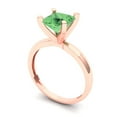 thumbnail image 2 of Solitaire Engagement Ring for Women - 1.5ct Simulated Green Diamond in 18K Rose Gold Promise Ring, 2 of 6