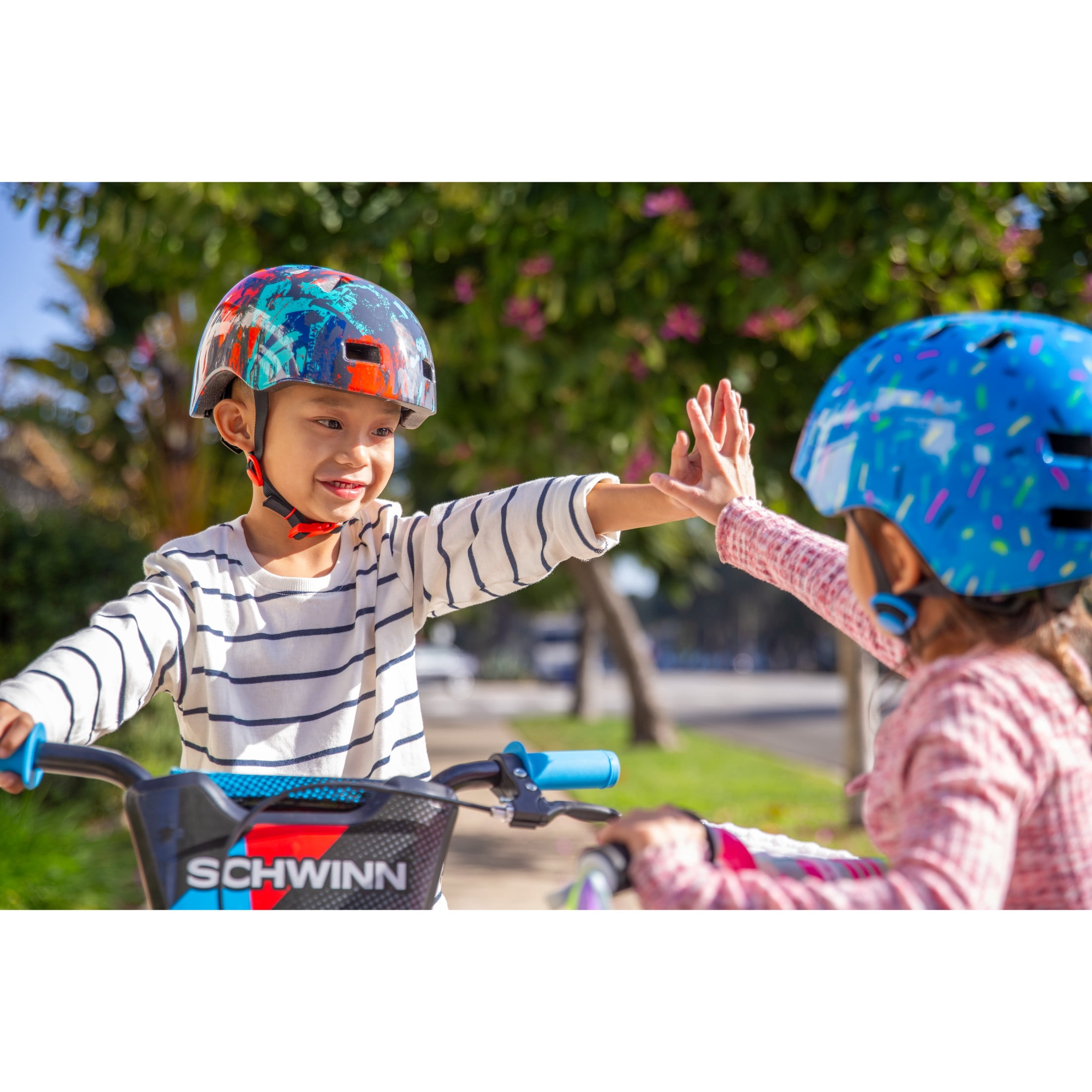 Schwinn Sunburst Child Helmet, Ages 5 - 8, Red and Grey