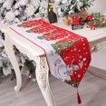 thumbnail image 4 of HEVIRGO 180cm Christmas Table Runner Colorful Print Washable Exquisite Dropping Tassel Table Decoration Cartoon Pattern Anti-stain Snowman Protect Table Party Tablecloth for Christmas Party, 4 of 10