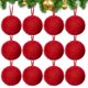 thumbnail image 3 of Juego de adornos navideños de bolas de peluche, 12 piezas de bolas decorativas rojas, verdes y rosas para árbol de Navidad, 3 of 5