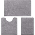 thumbnail image 1 of Alfombras de baño HOMEIDEAS, 3 piezas, ultrasuaves y antideslizantes (gris), 1 of 7