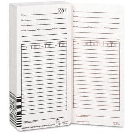 Time Cards, ACP ES1000, 100/PK ACPES1010