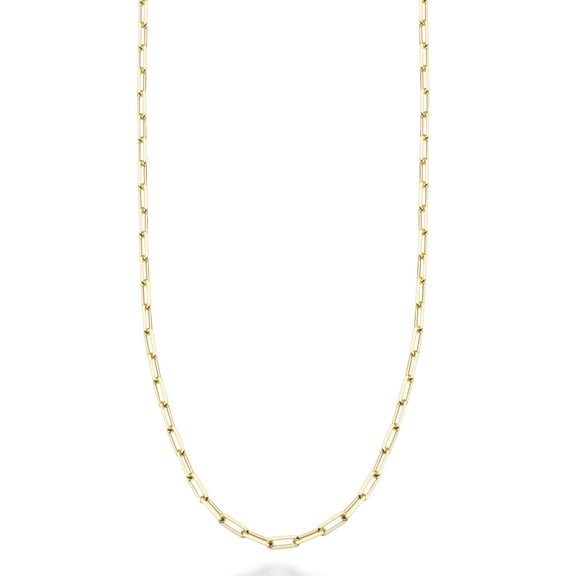 Miabella Solid 18K Gold Over Sterling Silver Italian 2mm Paperclip Link Chain Necklace for Women, 925 Made in Italy (Length 16 Inches (women's choker length))