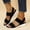 Black, variant on Women Shoes Women's Elastic Knit Strap Wedge Platform Sandals Spring Summer Open Toe Slip On Sandals for Women Wide Width Large Sizes Soft Stretch Breathable Fabric Non Slip Cushioned Insole Comfort