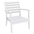 thumbnail image 2 of Luxury Commercial Living 35" White Outdoor Patio Club Armchair with Black Sunbrella Cushion - Extra, 2 of 9
