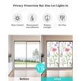 thumbnail image 4 of Window Privacy Film Spring Wildflowers Stained Glass Window Film Decorative Sun Block Window Cover Farmhouse Botanical Floral Window Clings Static Adhesive Sticker for Bathroom 29.5"x78.7", 4 of 7