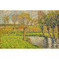 thumbnail image 2 of Camille Pissarro 18x13 Black Ornate Wood Framed Double Matted Museum Art Print Titled - Edges of the Epte in Eragny, 2 of 5
