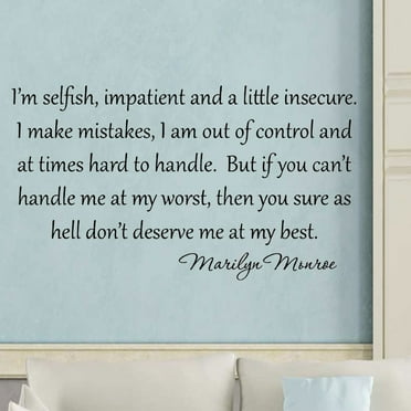 Vwaq Marilyn Monroe I'm Selfish Lettering Quote Wall Sticker