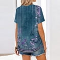 thumbnail image 5 of Dwralegc Business Casual Tops for Women Short Sleeve Button Down Shirt Dressy Work Casual Clothes Business Summer Spring Solid Color V Neck Outfits Royal Blue L, 5 of 5