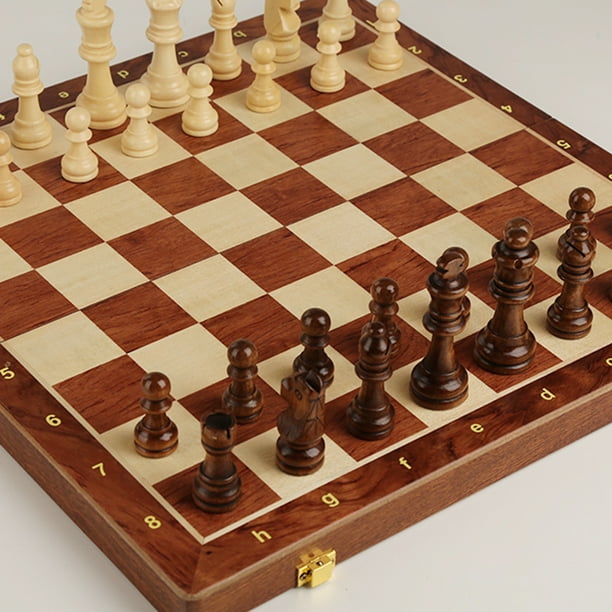 Tablero De Ajedrez De Madera Plegable De 21 Cm Con Piezas Talladas A Mano – Juego De Viaje Portátil Para Niños Y Adultos, Fomenta El Pensamiento Lógico