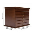thumbnail image 2 of Jewelry Boxes For Women 6 Layers Wooden Jewelry Organizer Box For Bracelets Necklace Ring Jewelry Boxes Brown Wood Wooden Jewelry Organizer Box Valuable Jewelry Collection Well Jewelry Storage Box, 2 of 9