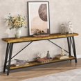 thumbnail image 2 of Tribesigns 70.9" Extra Long Sofa Table Behind Couch, Industrial Console Table for Hallway, Brown, 2 of 5