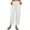 White, variant on AOOCHASLIY Valentine's Day Women Pants Fashion Women SolidCotton and Linen Casual Loose Trouser Wide Ninth Pants Pants