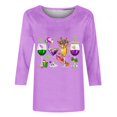 thumbnail image 4 of xixinqiwan Mardi Gras Tops for Women,Womens Mardi Gras Carnival Crew Neck Casual Tshirts New Orleans Parade Custume Tops, 4 of 6