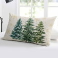 thumbnail image 5 of Green Christmas Tree King Size Pillow Cover, Pillowcase Protectors with Zipper, Breathable Decorative Throw Pillow Case Cover, Green Xmas Tree Snowflake Rustic Pillow Shams for Couch Sofa 20x36Inch, 5 of 8