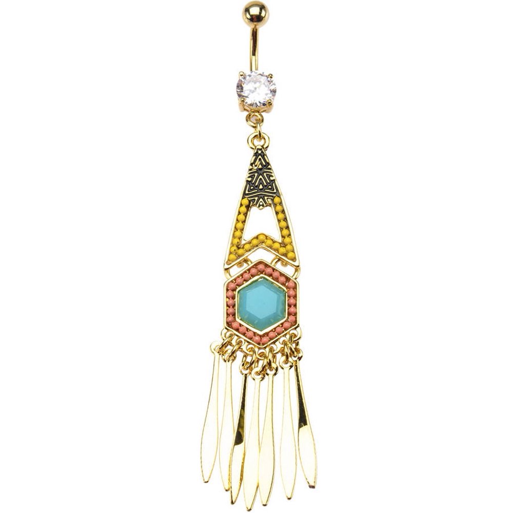 Body Art - Body Art Surgical Steel Bohemian Belly Button Ring Statement