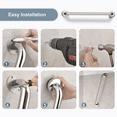 thumbnail image 4 of BRIGHT SHOWERS Grab Bar for Showers and Bathtubs, Handicap Bathroom Safety 24-Inch Stainless Steel Rail, ADA-Compliant Decorative Grab Bar, Wall Senior Handle for Elderly or Handicapped, Chrome, 4 of 9