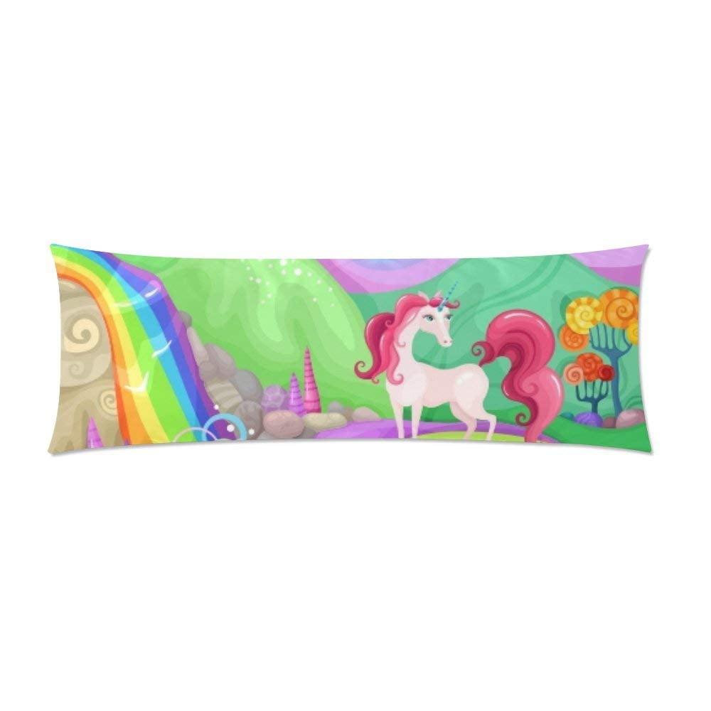 ABPHOTO Unicorn Body Pillow Covers Pillowcase Throw Pillows 20x60 inch