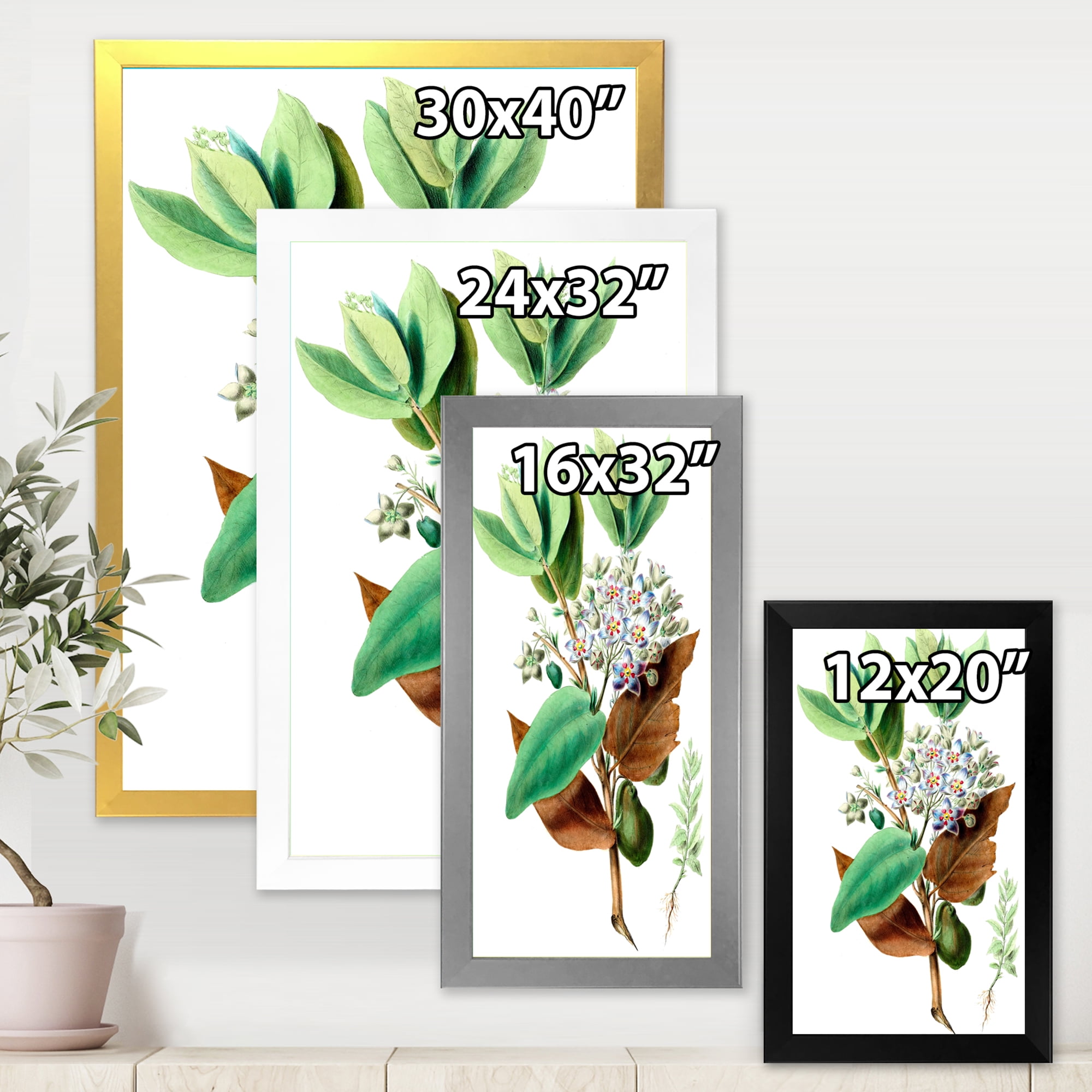 Designart 'Ancient Plant Life XXVIII' Traditional Framed Art Print