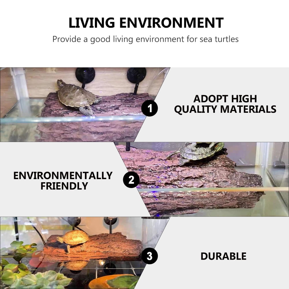 CTIRCHIU Coffee Turtle Platform for Aquarium Climbing and Basking, 1Pc Reptile Habitat Decor