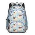 thumbnail image 2 of Pug and Love Heart Backpack for School,Cute School Bag,Schoolbag with Adjustable Shoulder Straps & Padded Back,16.9 Inch, 2 of 5