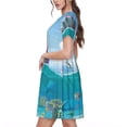 thumbnail image 2 of Disketp Lighthouse Sea Port para Vestido de Manga Corta para Mujeres, Vestidos de Verano para Mujeres, Casual y Holgado para la Playa, 2 of 6