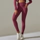 thumbnail image 4 of Pantalones de fitness para mujer con cintura alta, sin costuras y con abertura, que realzan las caderas, elásticos y transpirables, para yoga/running, tallas S-L, 4 of 6