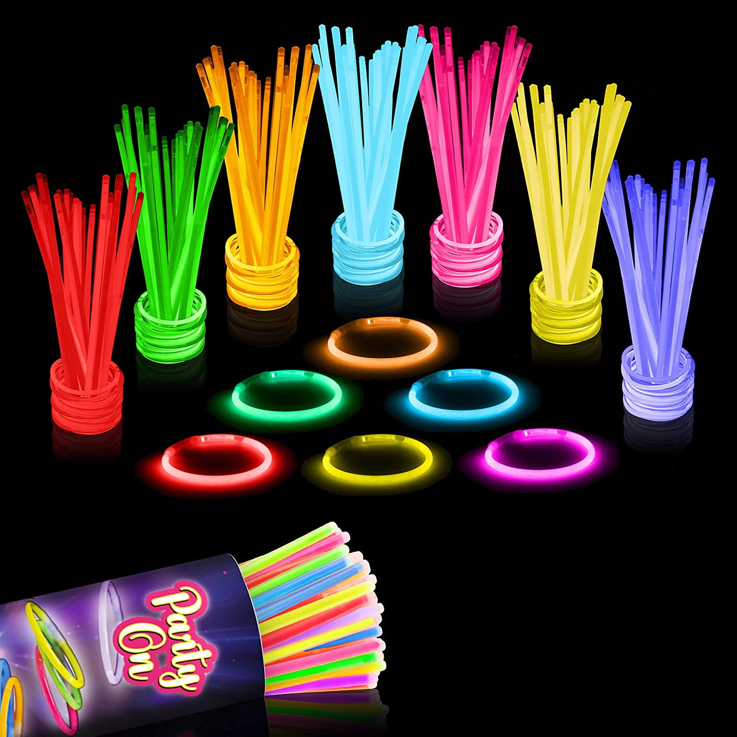 200 PREMIUM 8" Glowsticks Light Stick Glow Bracelets 