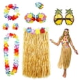 thumbnail image 1 of Kit de Disfraz de Falda Hula PHOGARY para Mujeres - Fiesta Luau Hawaiiana, 1 of 6