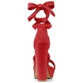 thumbnail image 3 of BLISSFUL STEP Women's Lace Up Platform Block Heel Sandals Red (Size 8), 3 of 8