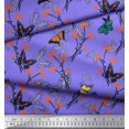 thumbnail image 3 of Soimoi Purple Poly Georgette Fabric Flower & Butterfly Print Fabric by The Yard 52 Inch Wide, 3 of 5
