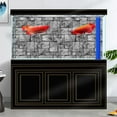 thumbnail image 3 of 48X24IN Brick Wall Stone Decor Aquarium Background, Black Brick Wall Fish Tank Background, Natural Rocky Glass Terrarium Background with 10 EVA Double-Sided Tape, 3 of 5