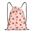 thumbnail image 1 of Saiise Ladybug With Flower Pattern Sports Drawstring Backpack - String Swim Gym Bag with Wet Proof Pocket for Women&Men-Small, 1 of 6
